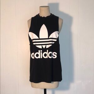 Adidas Black Graphic Sleeveless Muscle Tee